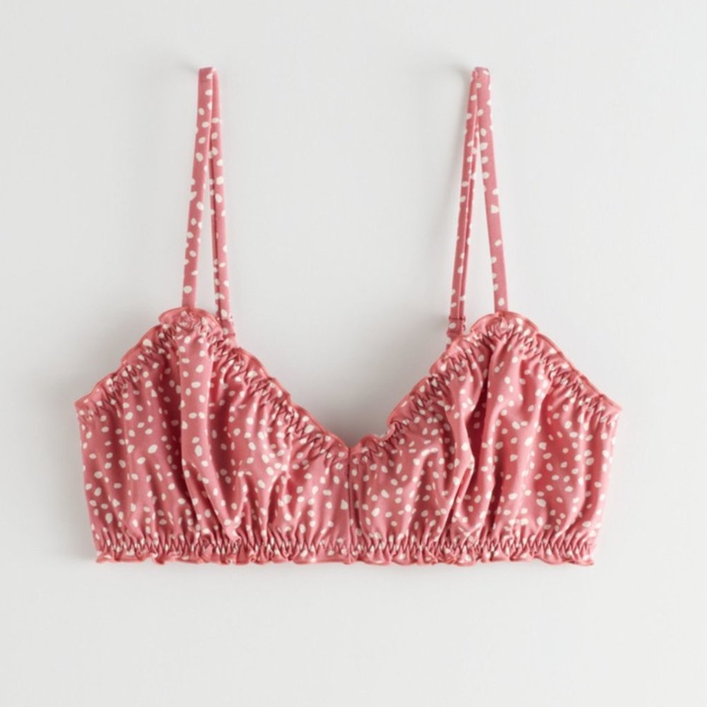 NWT & other stories pink ruffle trim dotted bikini - Picture 3 of 5